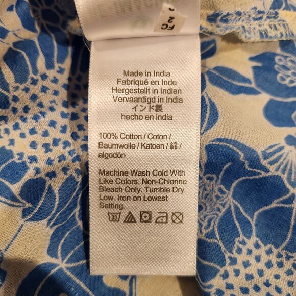 J Crew Blue Floral Halter Cross Back Cotton Voile Cover Up Mini Dress Size Small - Picture 9 of 13